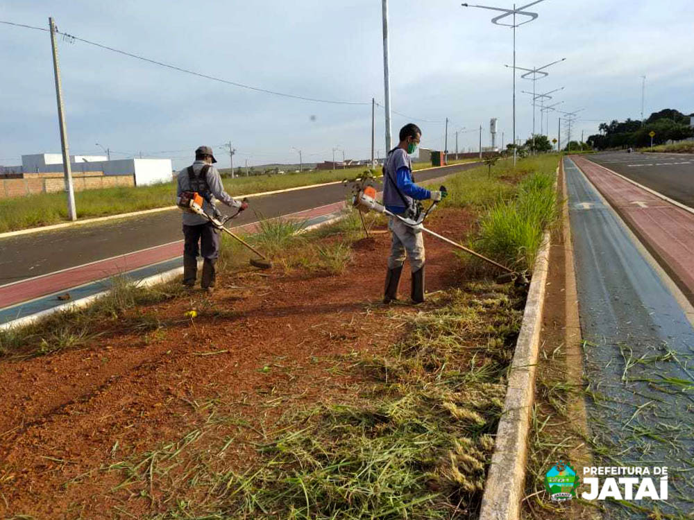 Prefeitura de Jataí realiza mutirão de poda e limpeza na Praça da Bíblia