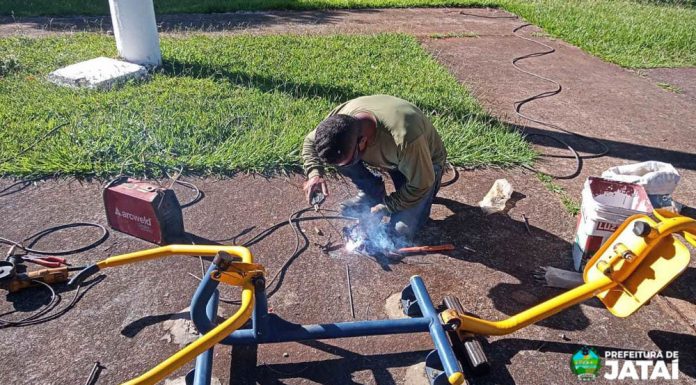 Prefeitura de Jataí realiza mutirão de poda e limpeza na Praça da Bíblia