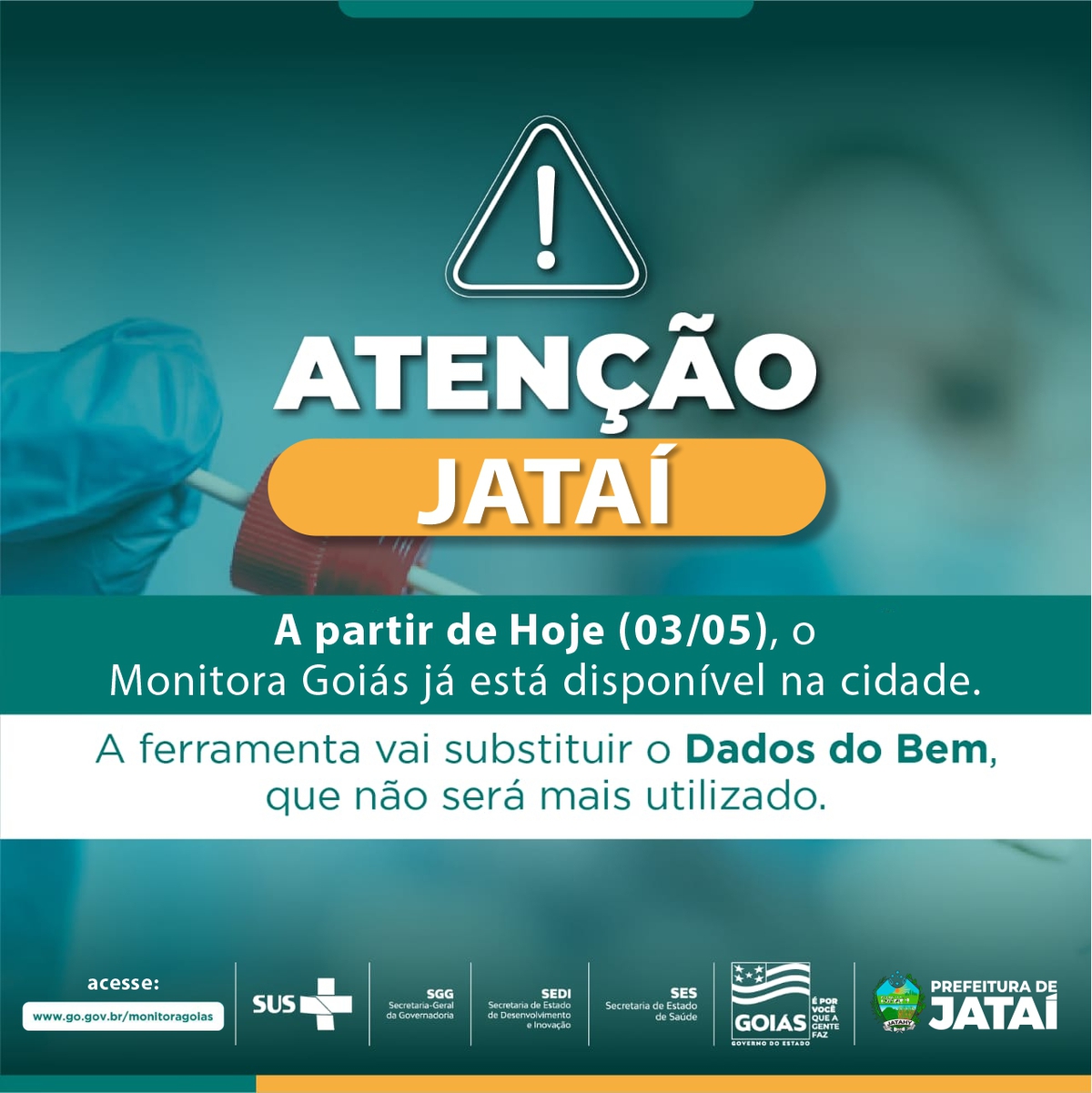 COMUNICADO, Projeto Dados do Bem agora é Monitora Goiás
