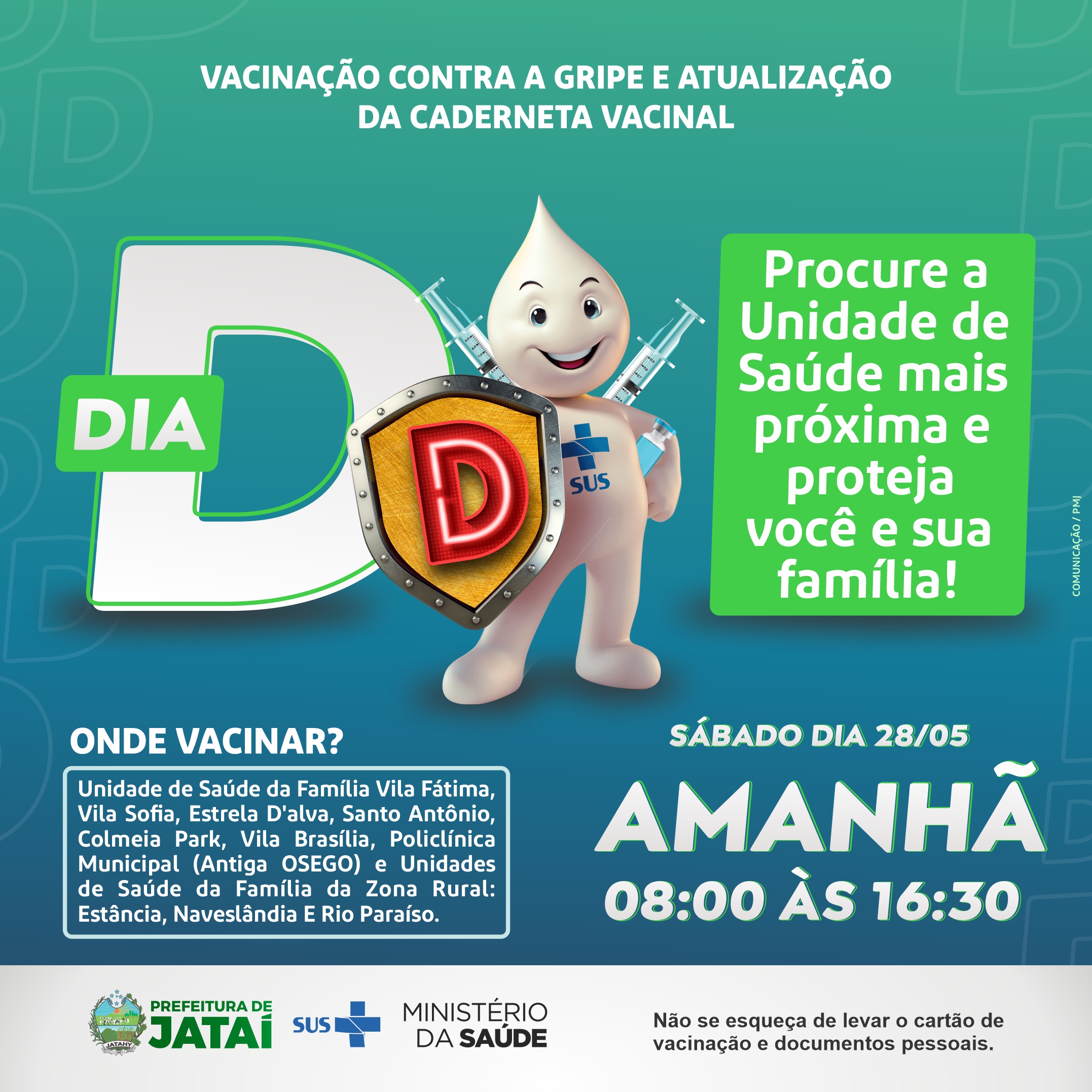 VACINAÇÃO CONTRA A GRIPE: VOCÊ NÃO PODE FALTAR!