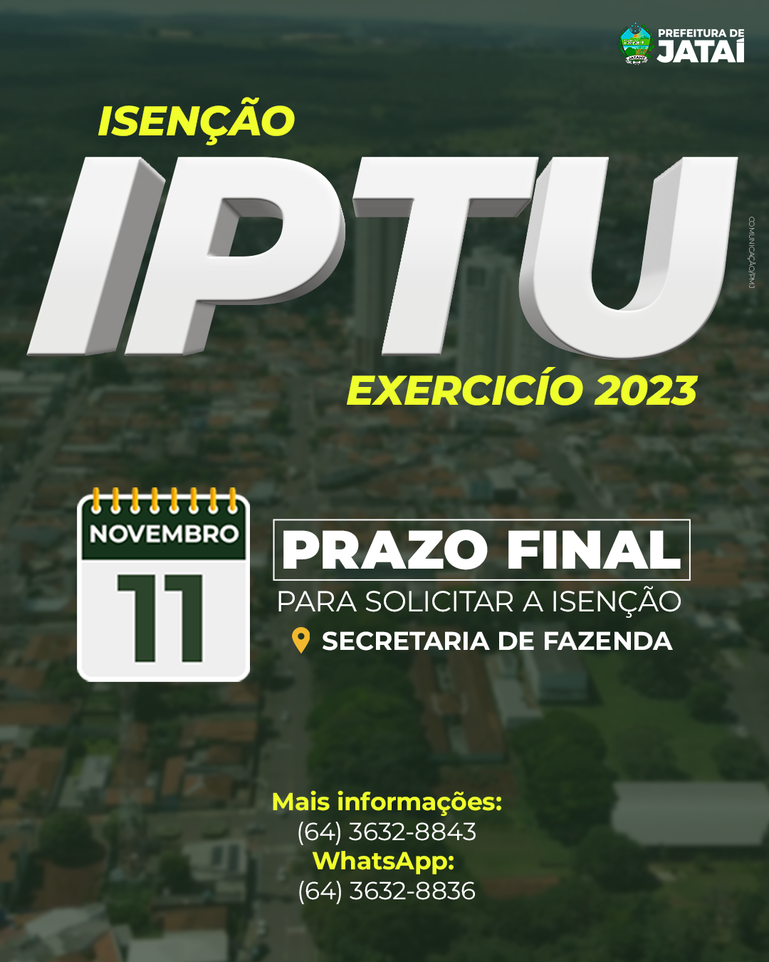 IPTU: Prazo para isenção do exercício 2023 se encerra essa semana