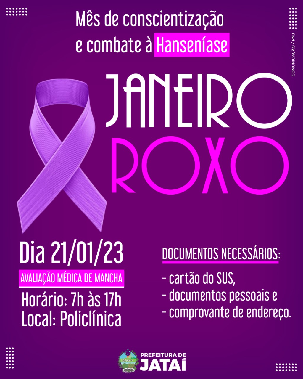 Jataí vai realizar campanha “Janeiro Roxo” de conscientização