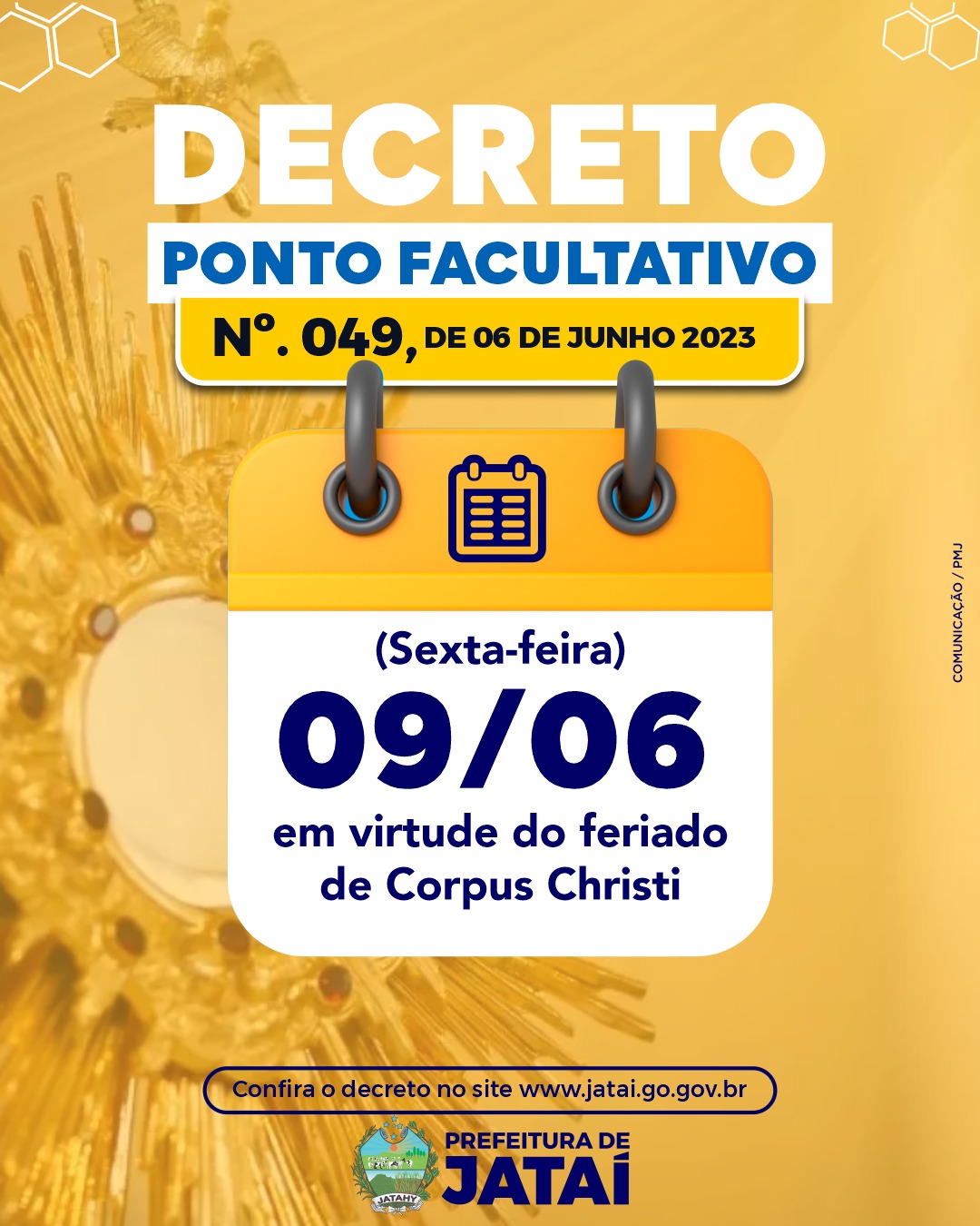 Prefeitura Municipal de Catas Altas - » PREFEITURA DECRETA PONTO  FACULTATIVO NO DIA 09/12