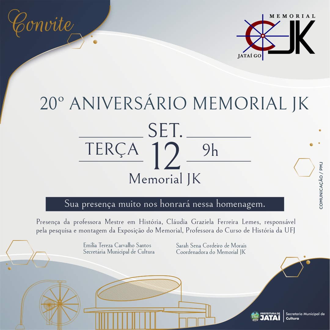 Convite: 20º Aniversário do Memorial JK