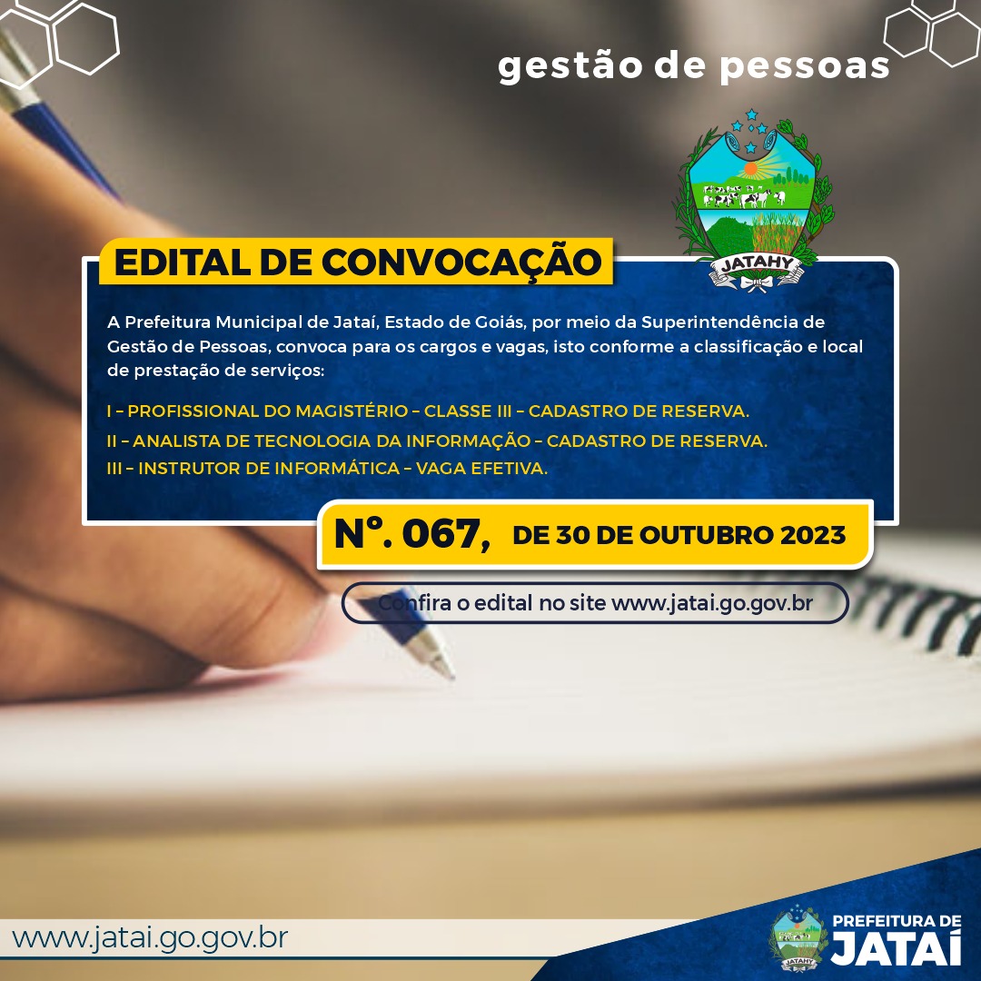 EDITAL DE CONVOCAÇÃO Nº 001/2023 – MANIFESTAÇÃO DE INTERESSE NA