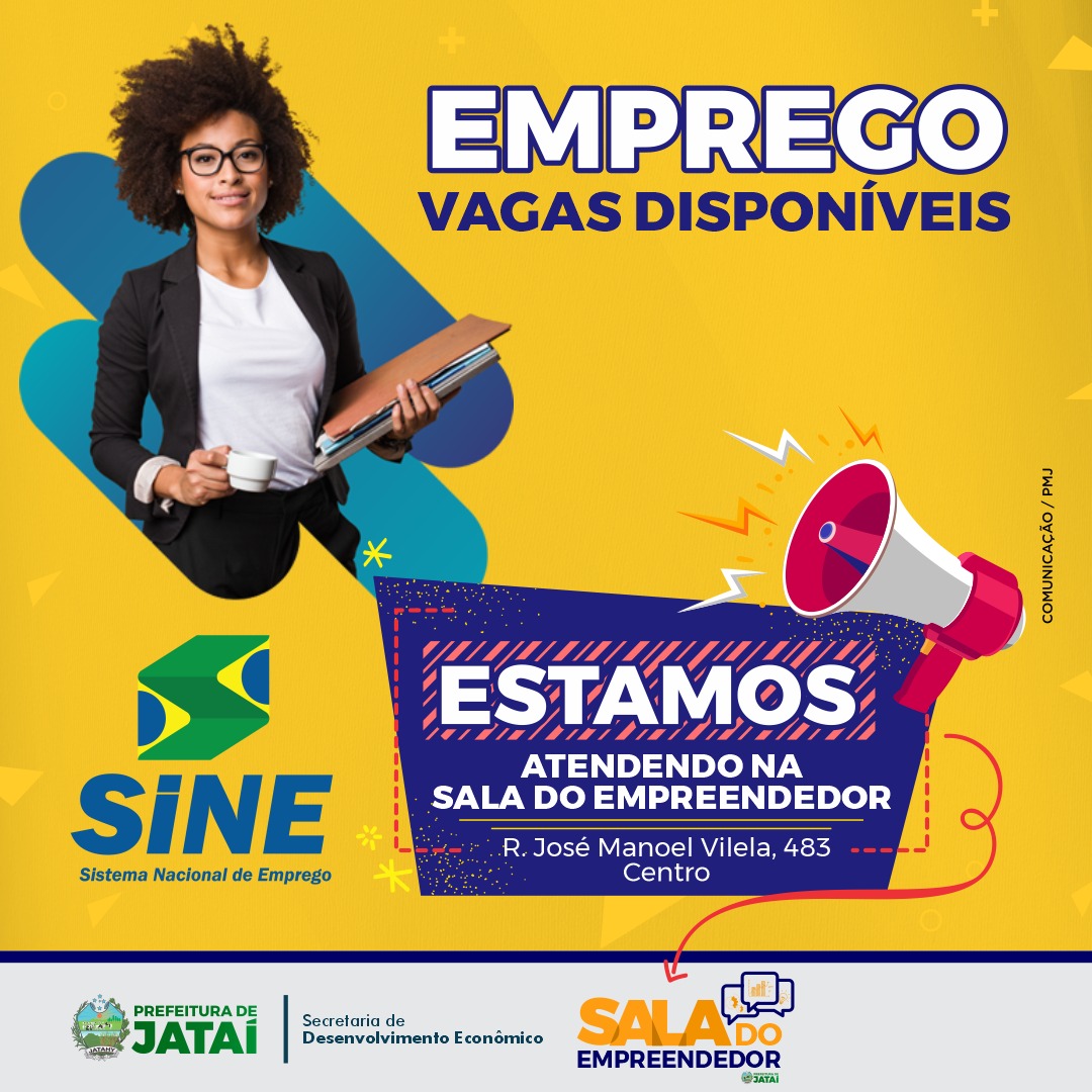 EMPREGOS | Painel de Vagas do Sine Jataí | Prefeitura de Jataí
