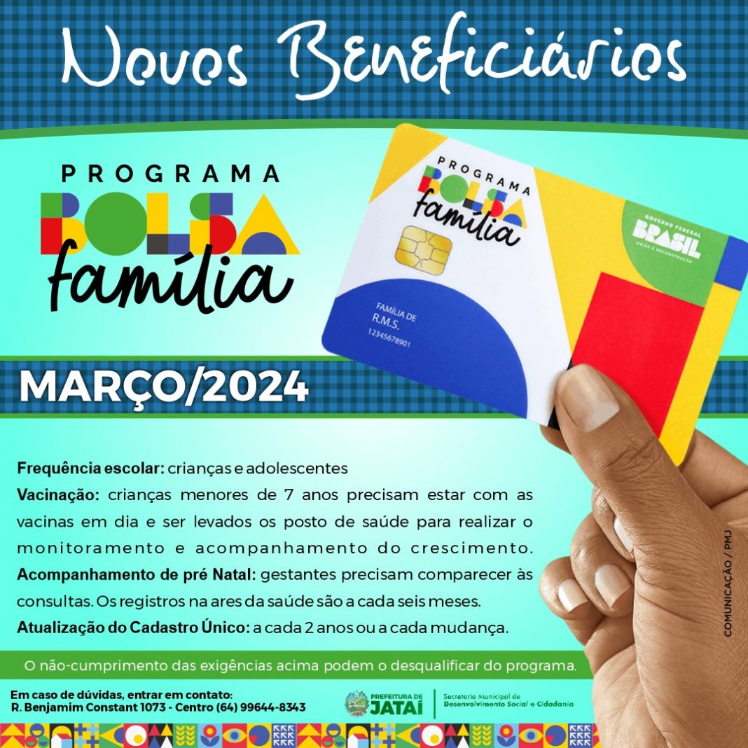 Prefeitura anuncia Novos Beneficiários do Programa Bolsa Família |  Prefeitura de Jataí