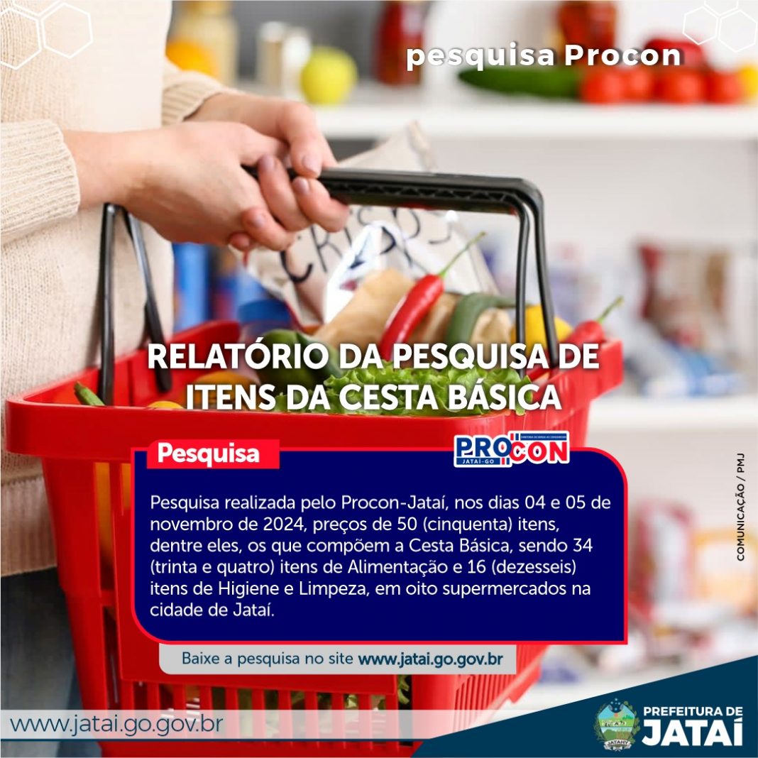 Procon divulga Pesquisa de Itens da Cesta Básica em Jataí | Prefeitura de Jataí
