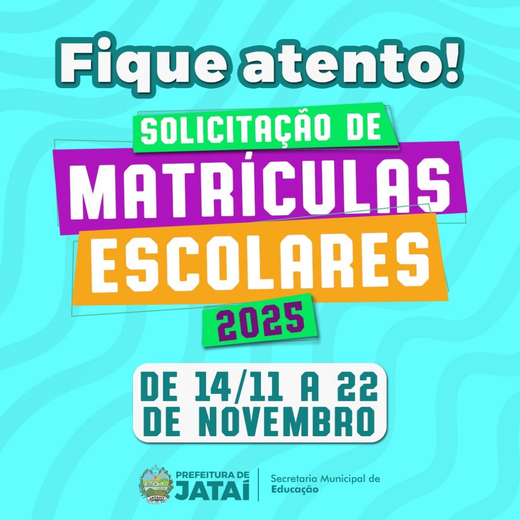 Período de Matrículas da Rede Municipal de Educação começa hoje, 14/11 | Prefeitura de Jataí