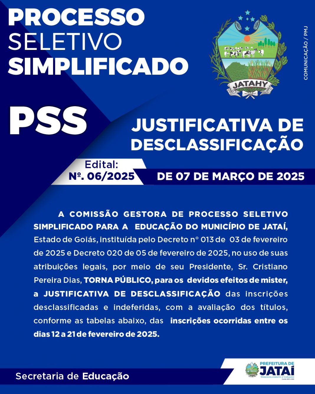 Edital Nº 06/2025 – Jataí, 7 de março de 2025